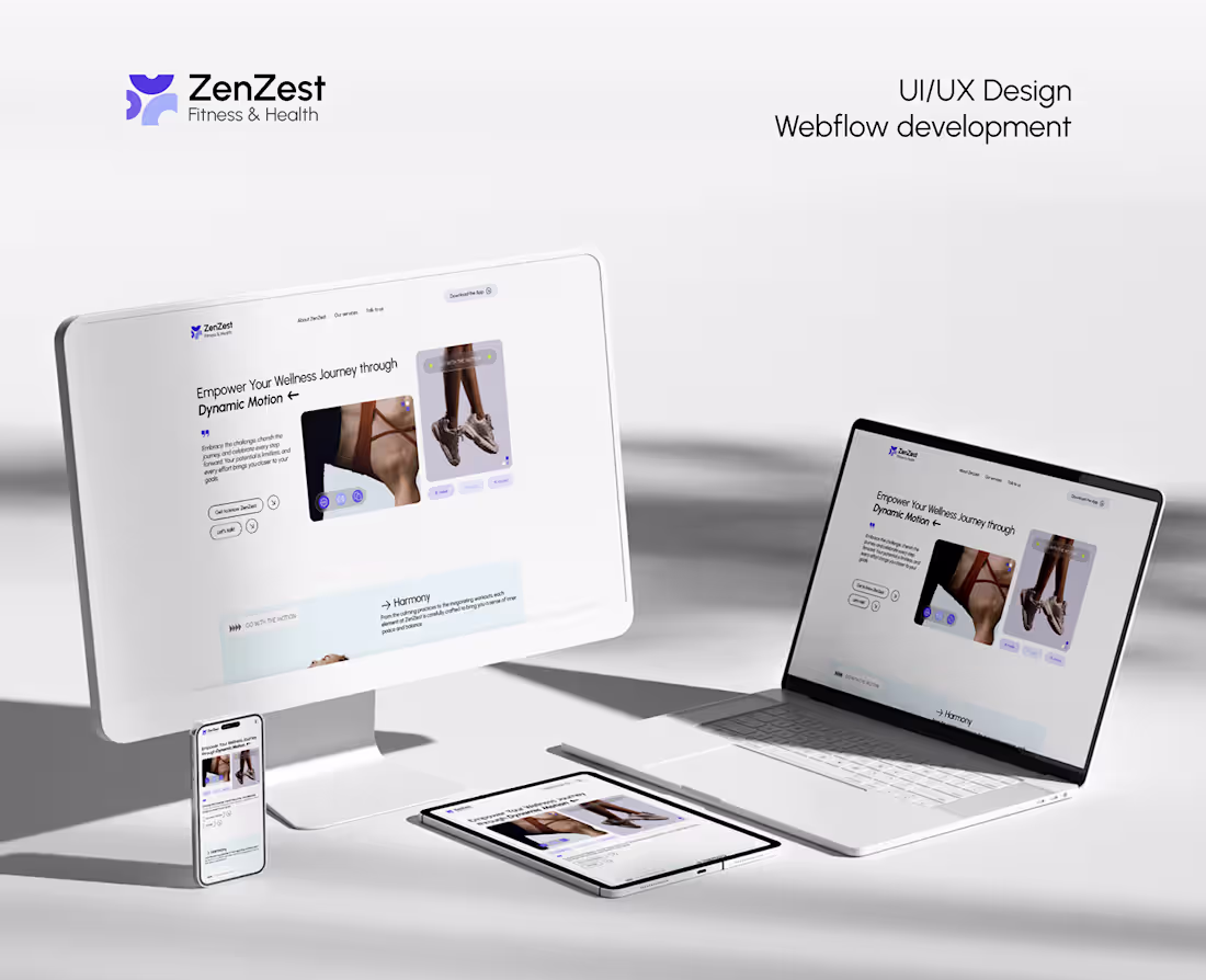 Cover image for ZenZest - UX/UI Design and Webflow development