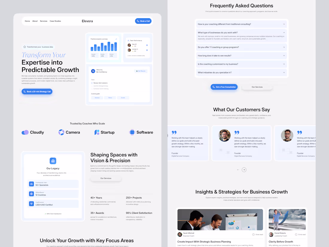 Cover image for Responsive Consulting Website Design | UIUX | Clean Design #...