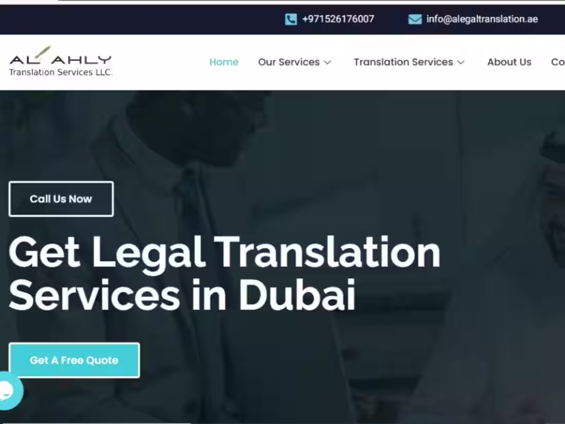 Cover image for Maintenance project for the website alegaltranslation.ae ✨✨✨