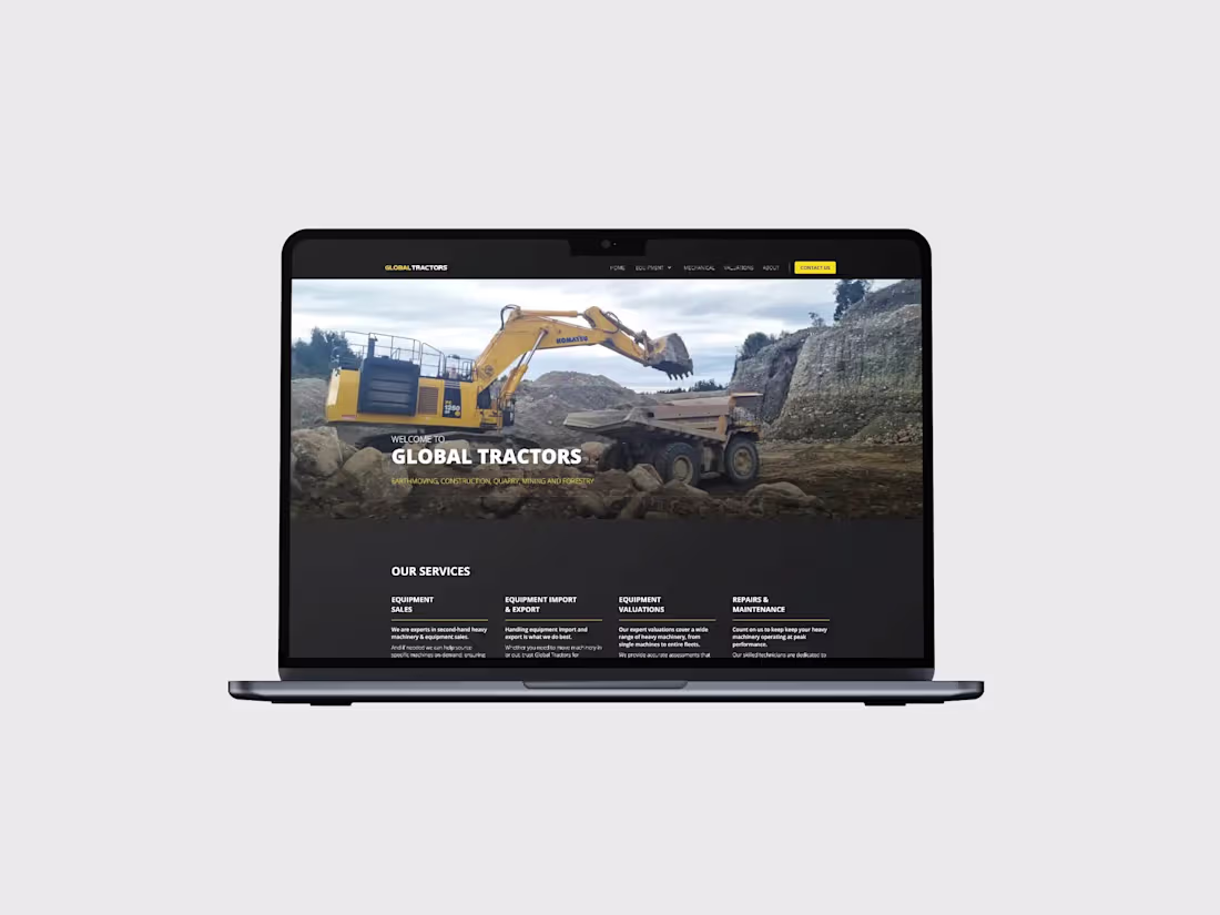Cover image for Designing and building Global Tractors’ website in Webflow