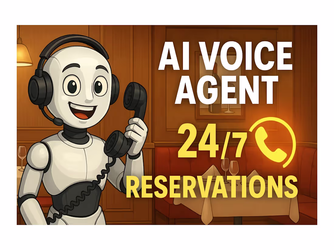 Cover image for 24/7 Voice AI Receptionist for Restaurant Reservations