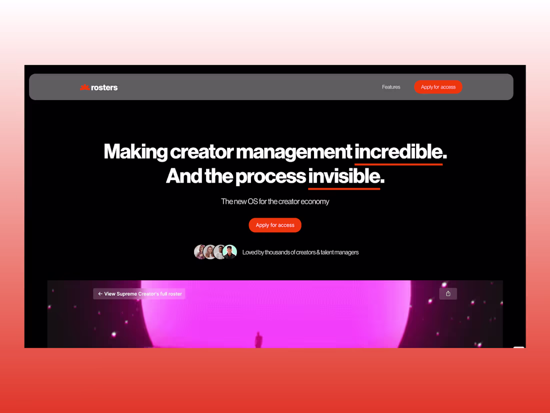 Cover image for Rosters - Startup Branding & Webflow Development