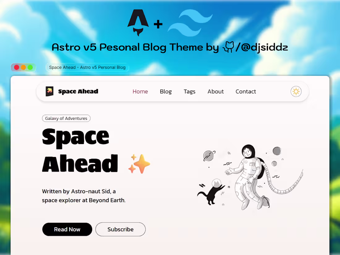 Cover image for Space Ahead: Astro v5 Blog Template