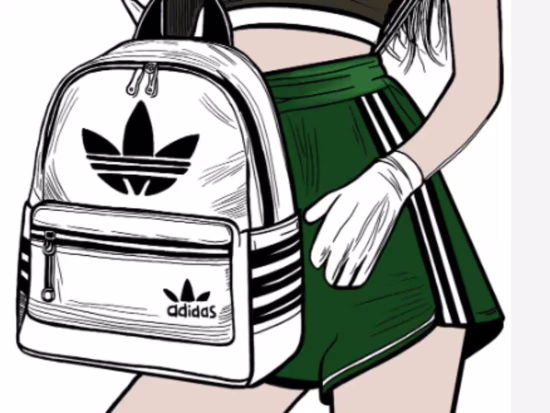 Cover image for Adidas Backpack & Sporty Look Illustration