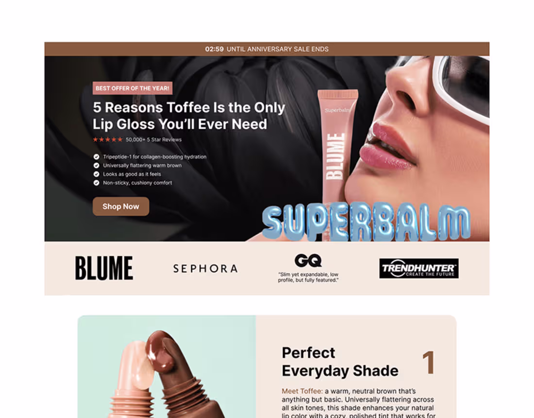 Cover image for Lip Gloss PDP E-commerce Design