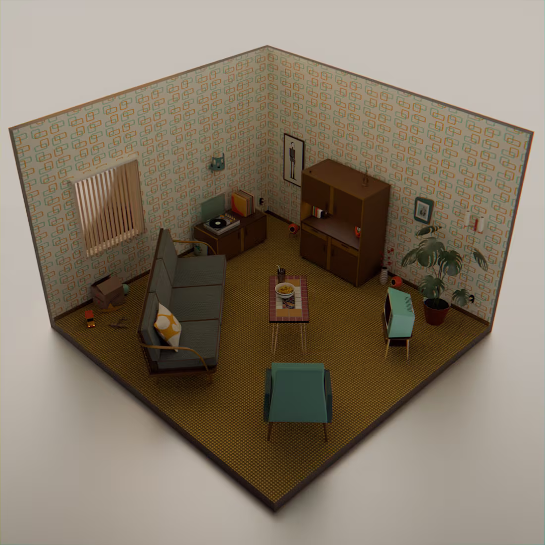 Cover image for Dutch fifties style living room