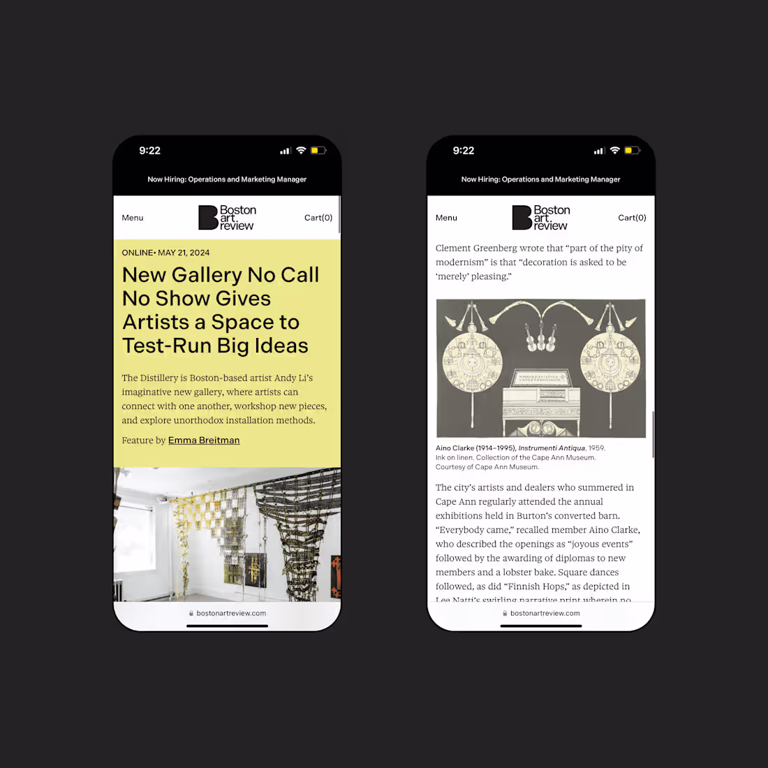 Cover image for Boston Art Review | Brand Identity and E-Commerce Website