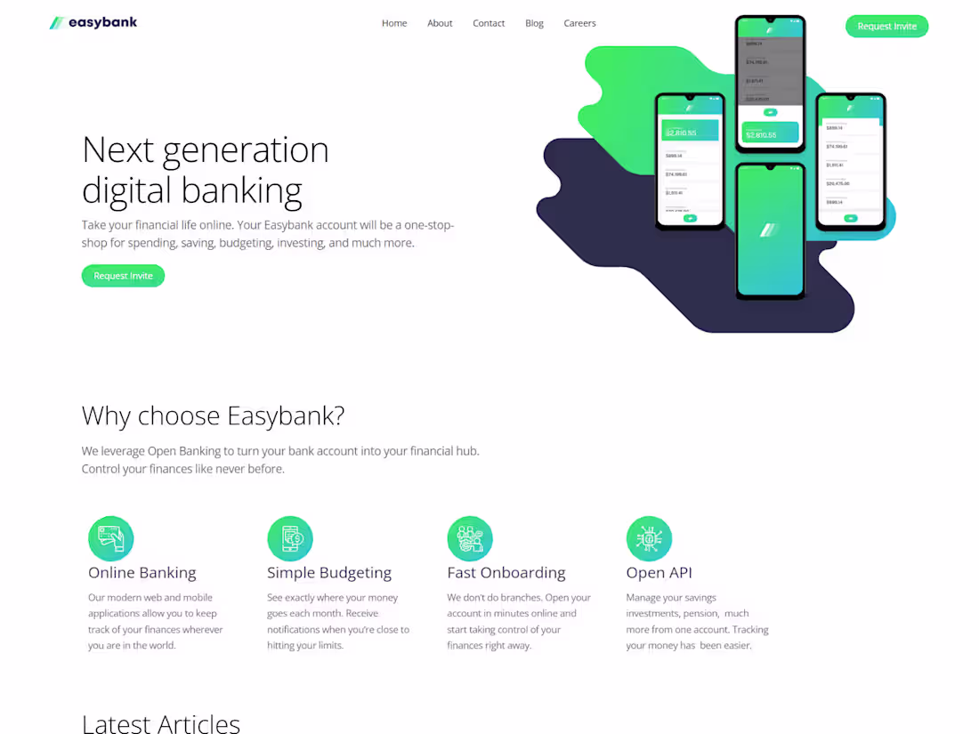 Cover image for Easy Bank Landing Page
