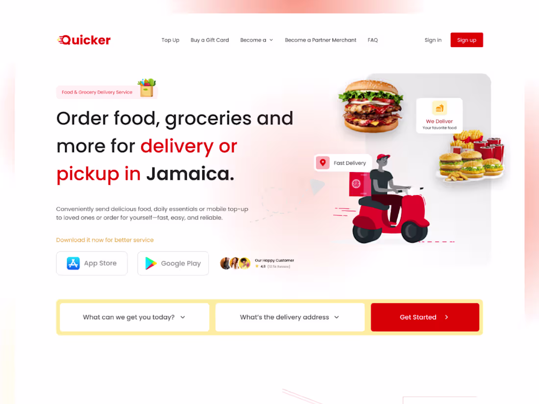 Cover image for Food  delivery landing page