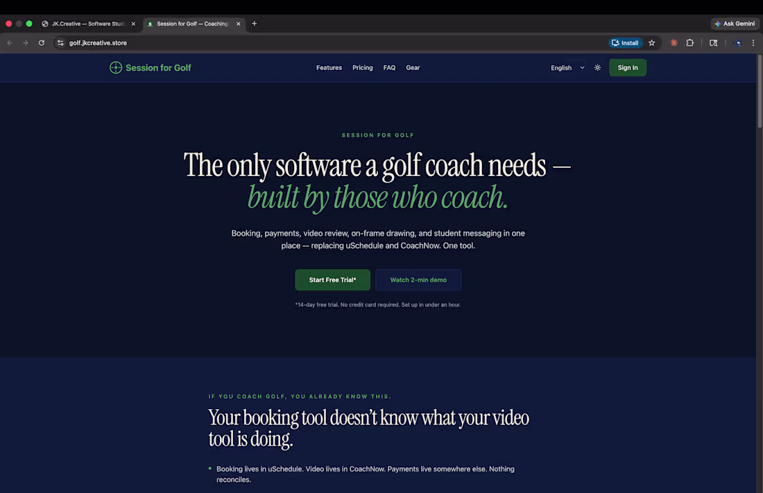 Cover image for Session for Golf. 1 of