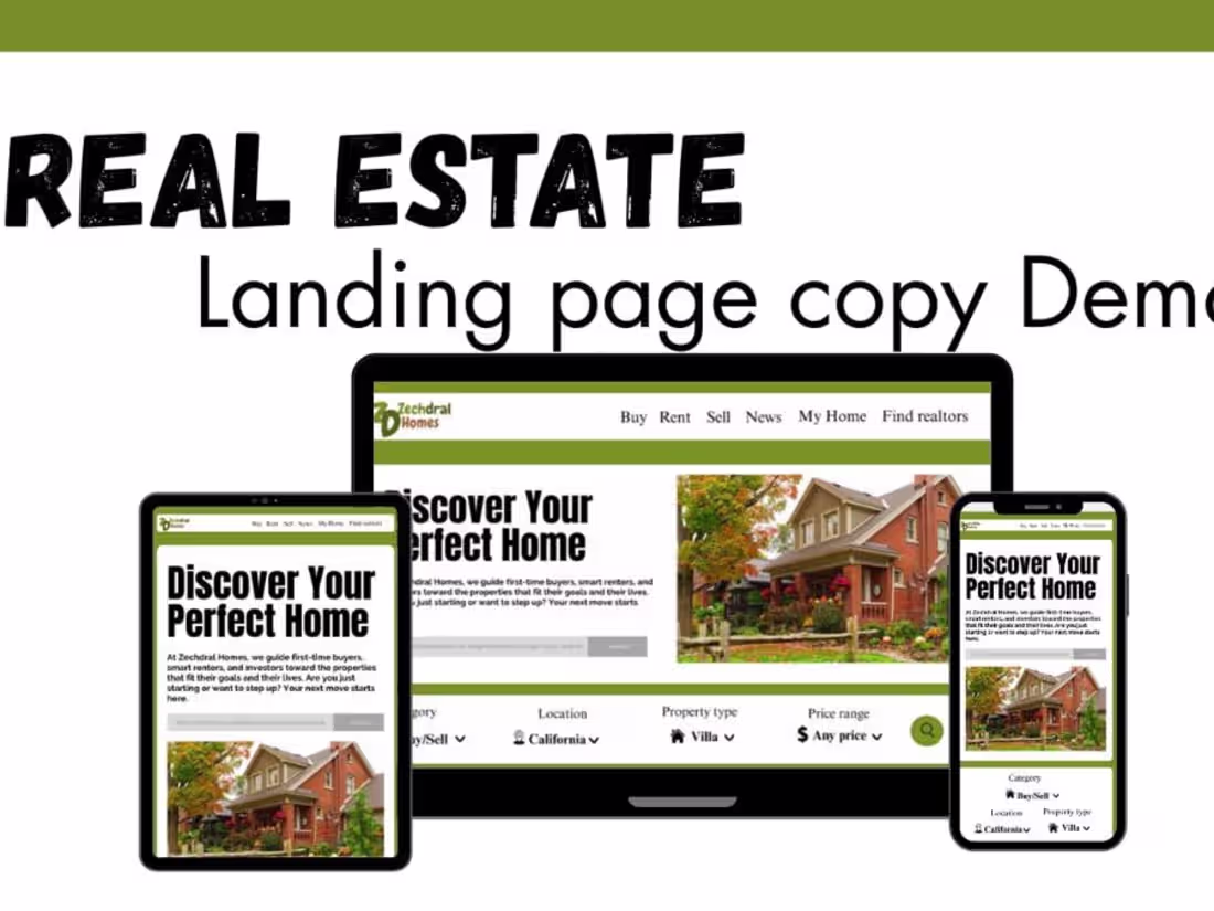 Cover image for Real Estate Landing Page Copy