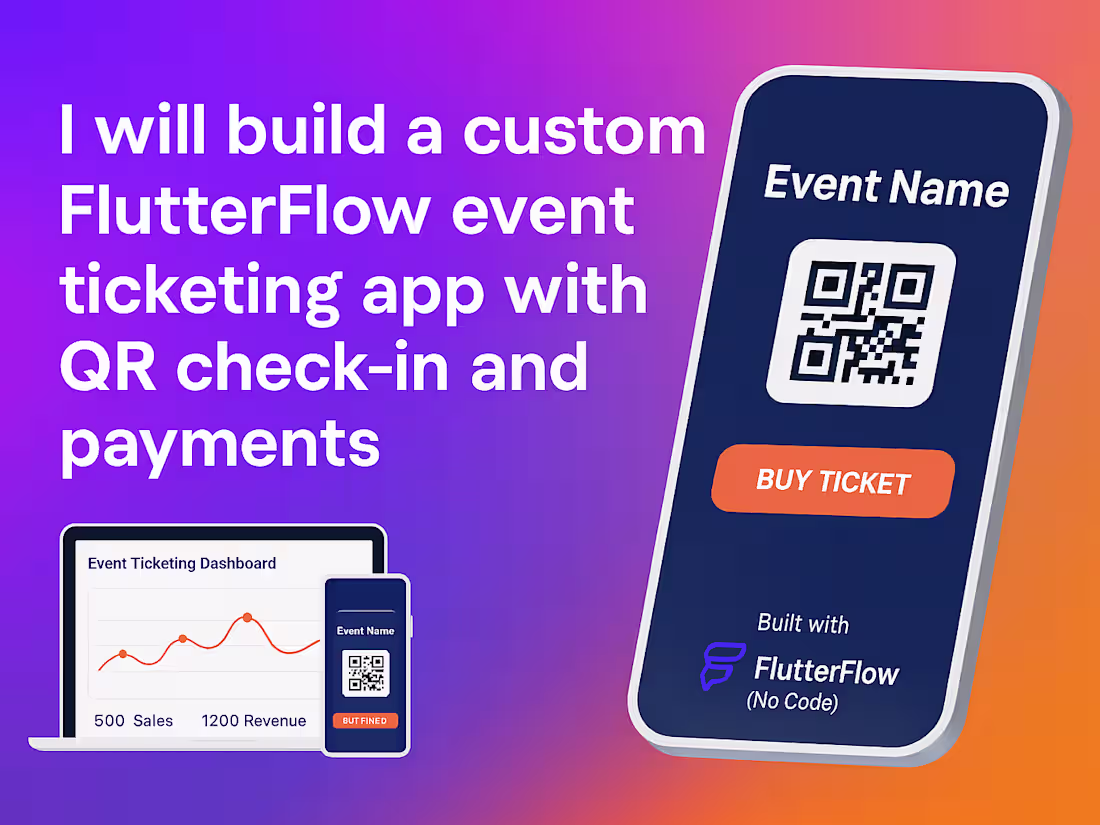 Cover image for I will buiid FlutterFlow ticketing app for Your events, concerts