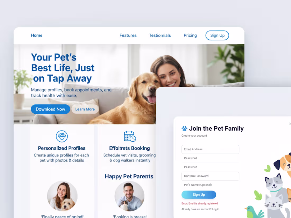 Cover image for Comprehensive Pet Care App Development