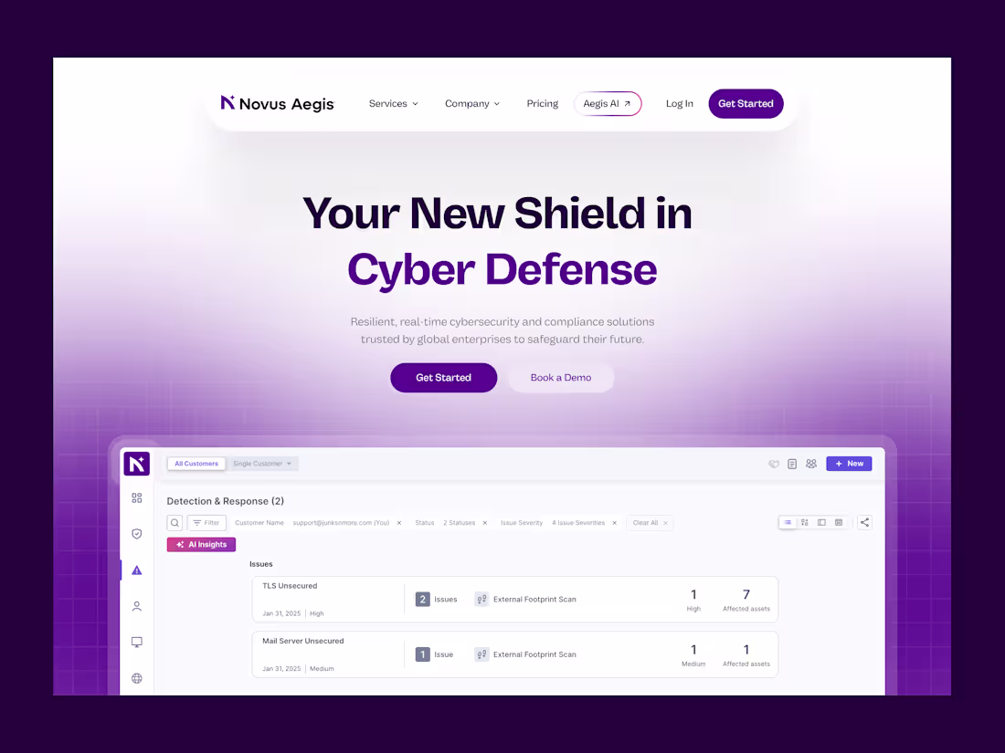 Cover image for Novus Aegis Landing Page