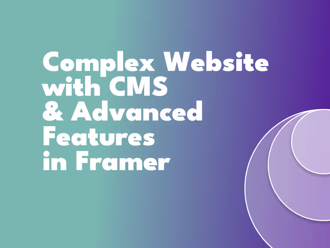 Cover image for Complex Website with CMS & Advanced Features