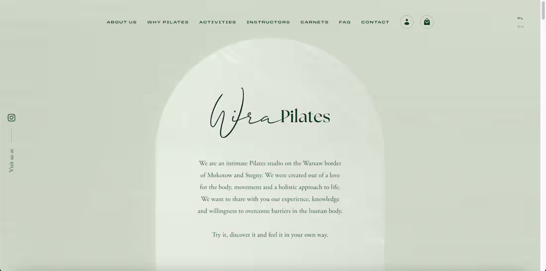 Cover image for WiraPilates - Created Minimalistic Page with Custom Calendar
