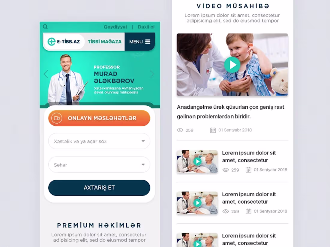 Cover image for E-tibb.az - Health care company responsive design