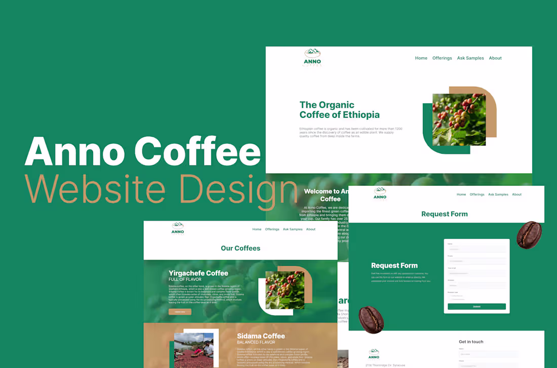 Cover image for Anno Coffee Landing page design