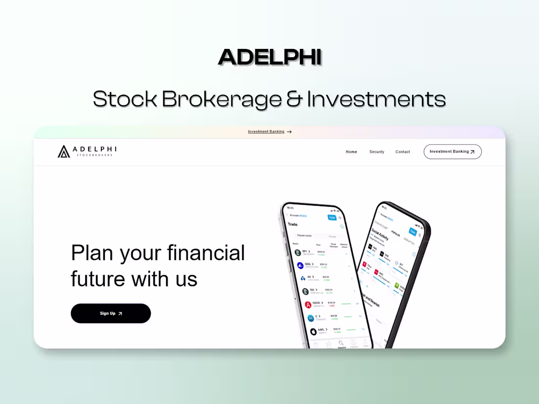Cover image for Adelphi Stock Brokers: Secure Investment Platform