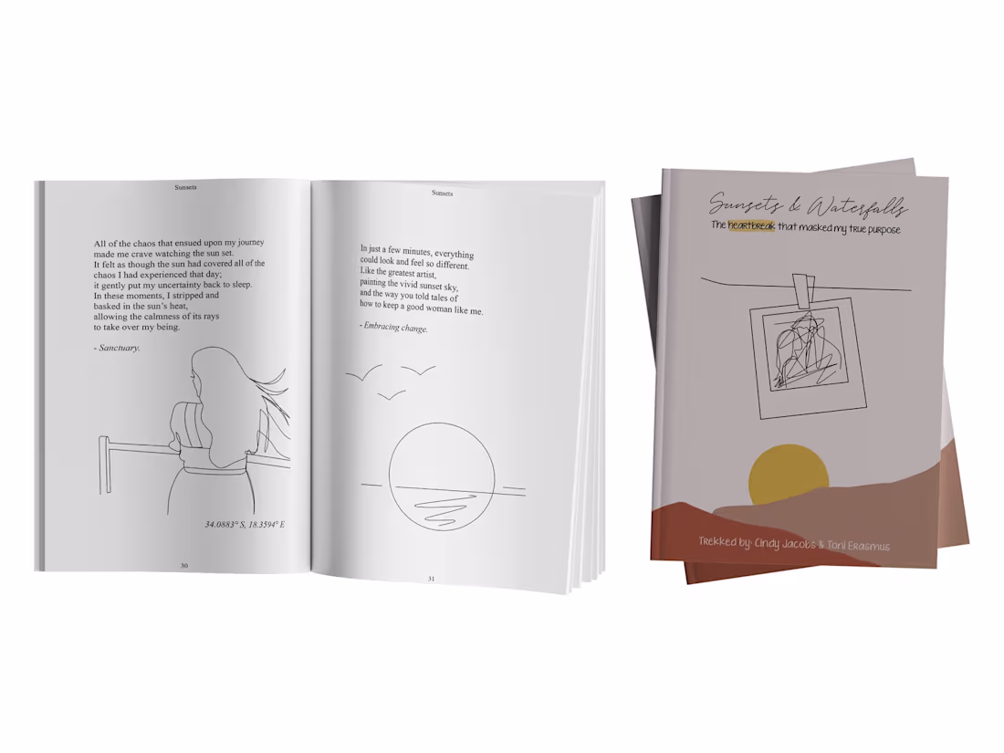 Cover image for Sunsets and Waterfalls Poetry Book