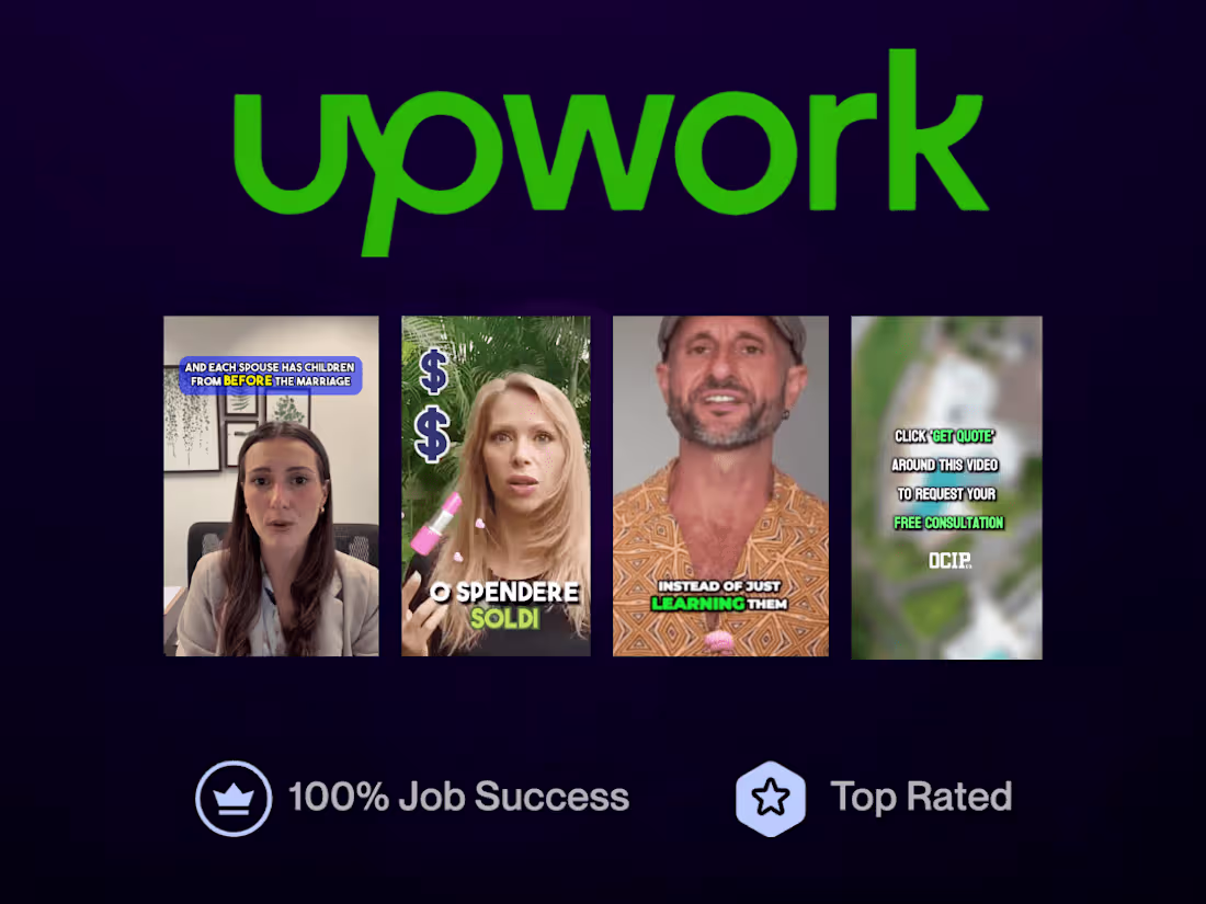 Cover image for Freelancer on UpWork - Video Editing 