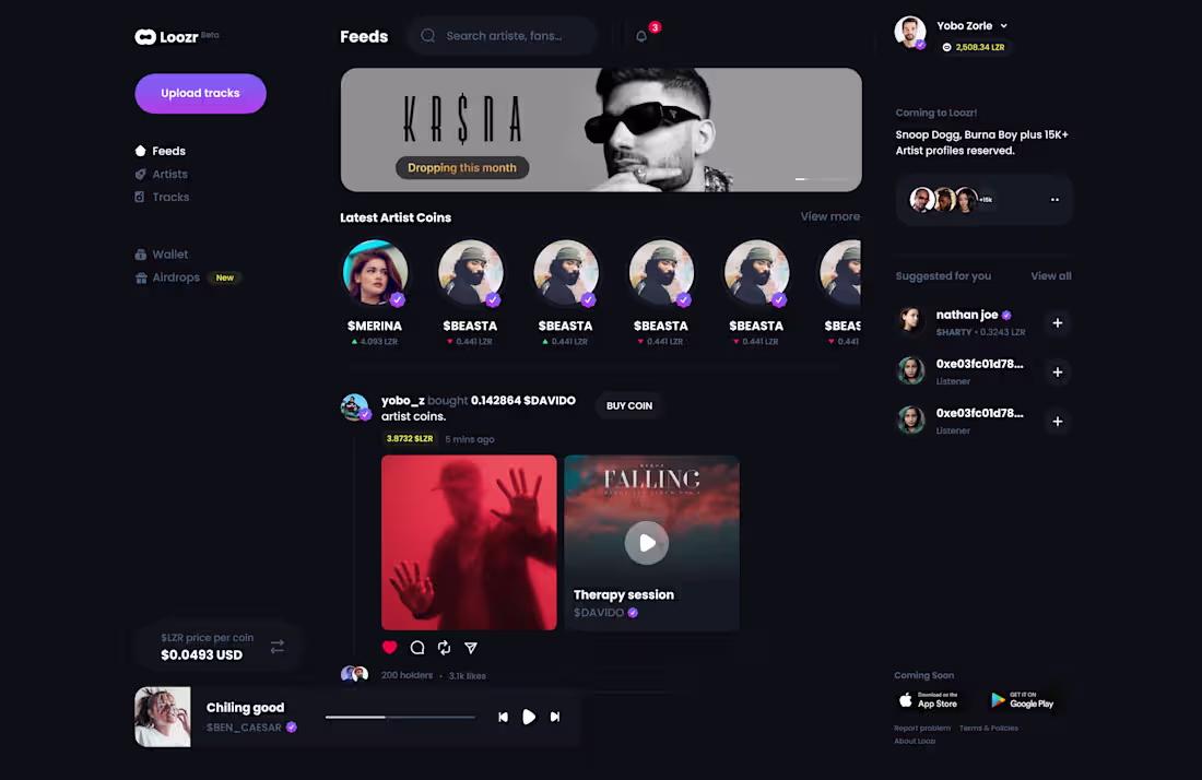 Cover image for Loozr - Web3 music streaming platform