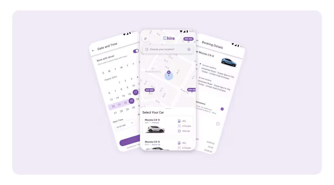 Cover image for eZhire Car Rental App