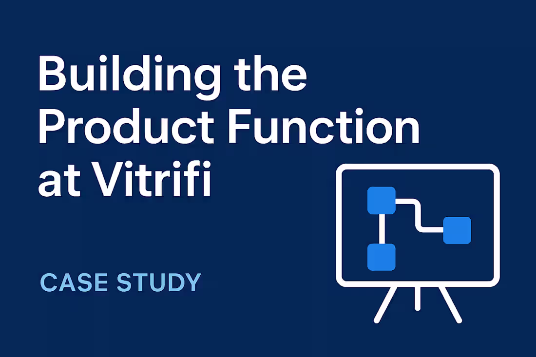 Cover image for Building the Product Function at Vitrifi