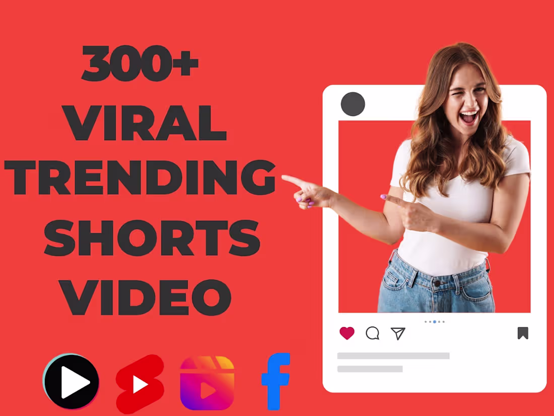 Cover image for I will CREATE  TikTok, YouTube shorts, Facebook Instagram reels 