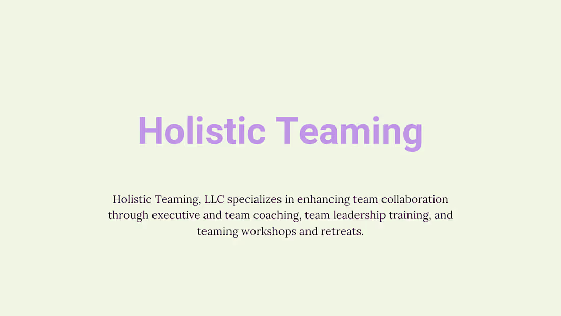 Cover image for Holistic Teaming
