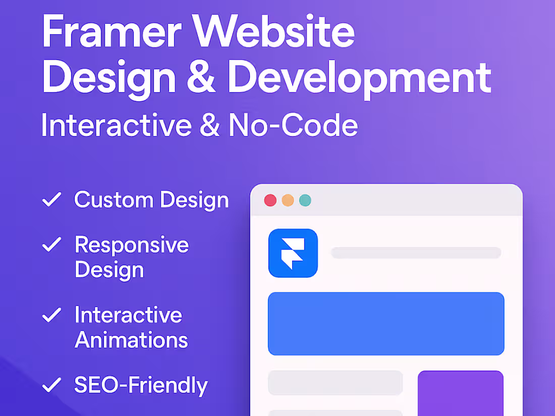 Cover image for Framer Website Design & Development | Interactive & No-Code