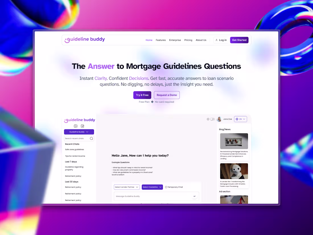 Cover image for Guideline Buddy - AI-Powered Mortgage Guideline Chatbot
