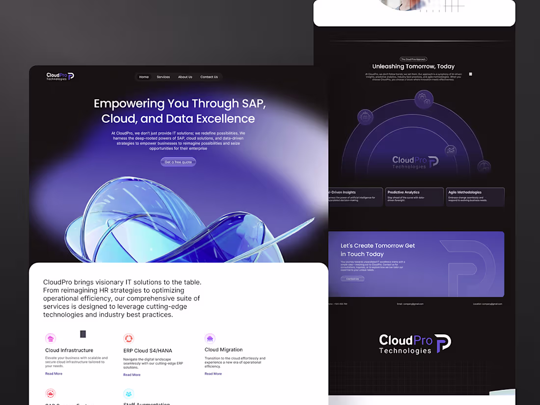 Cover image for Cloud Pro Website UI/UX Design 