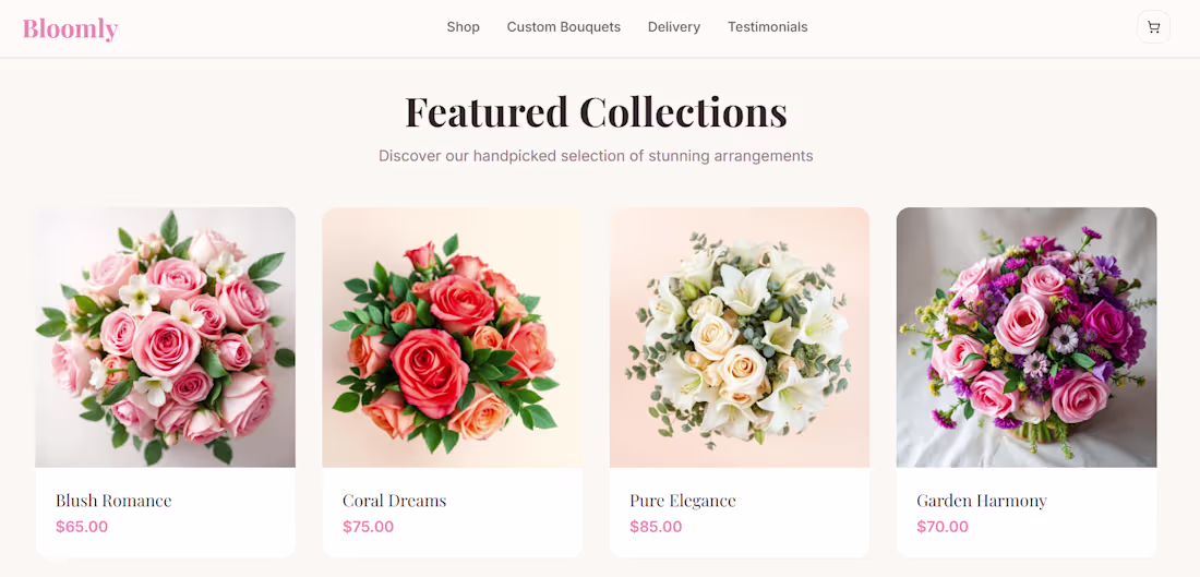 Cover image for Bloomly Landing Page Design