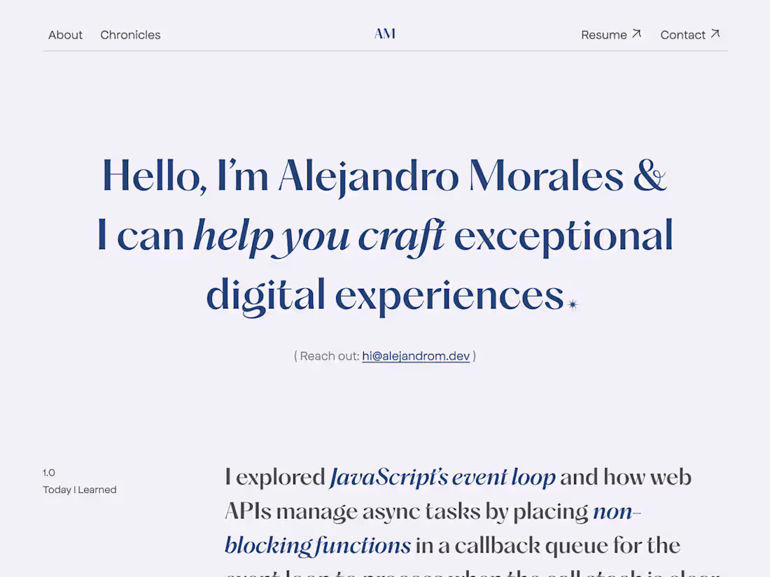 Cover image for Alejandro's Site