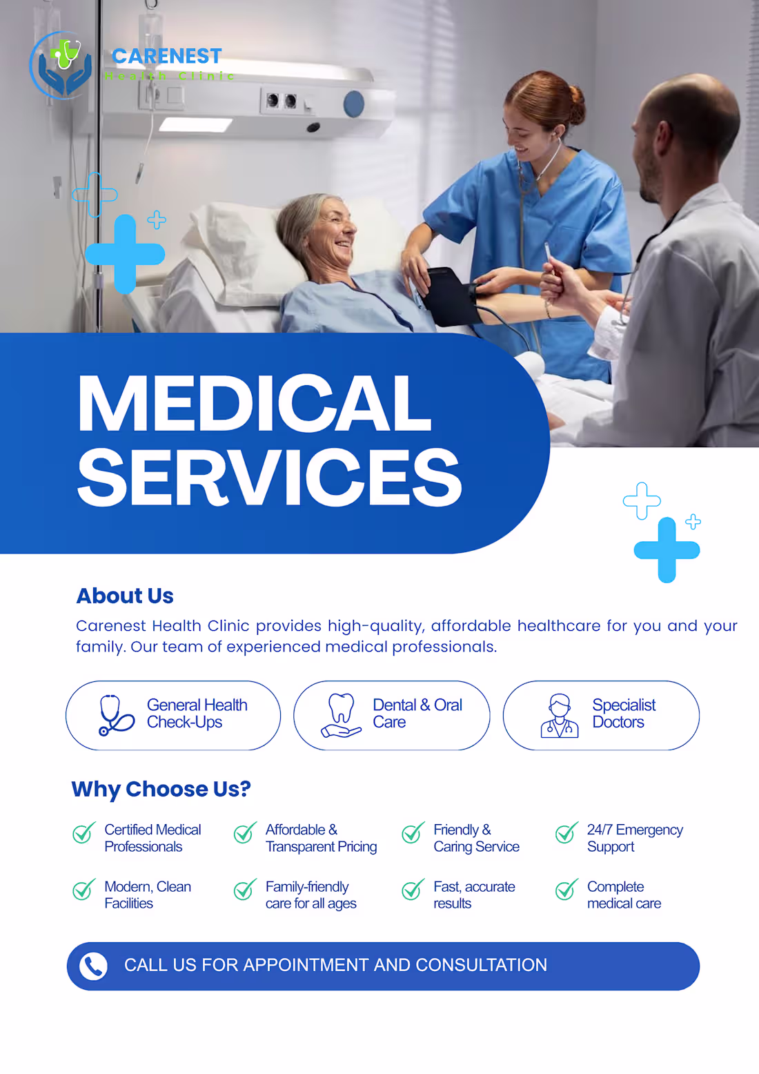 Cover image for Carenest Health Clinic – Landing Page & Flyer My role: Desig...