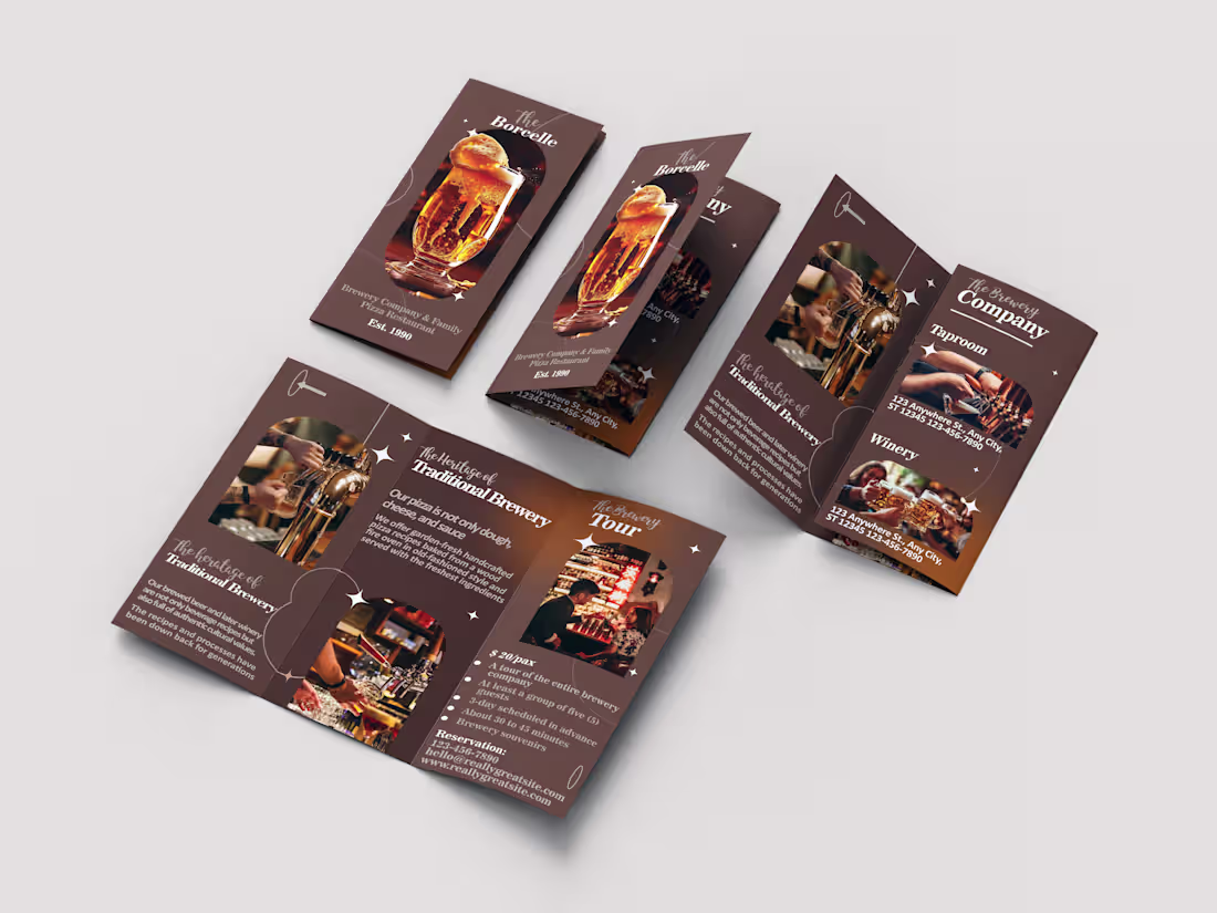 Cover image for Designed a premium tri-fold brochure for a brewery brand, fo...