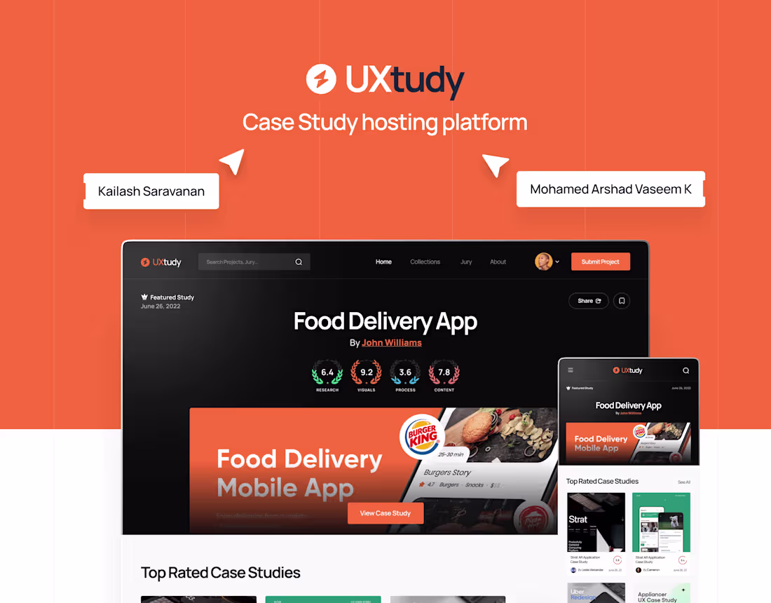 Cover image for UXtudy - Case Study Hosting Platform