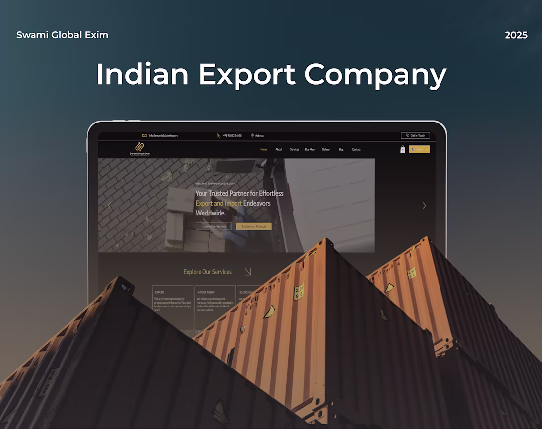 Cover image for Indian Export Company Portfolio - Swami Global