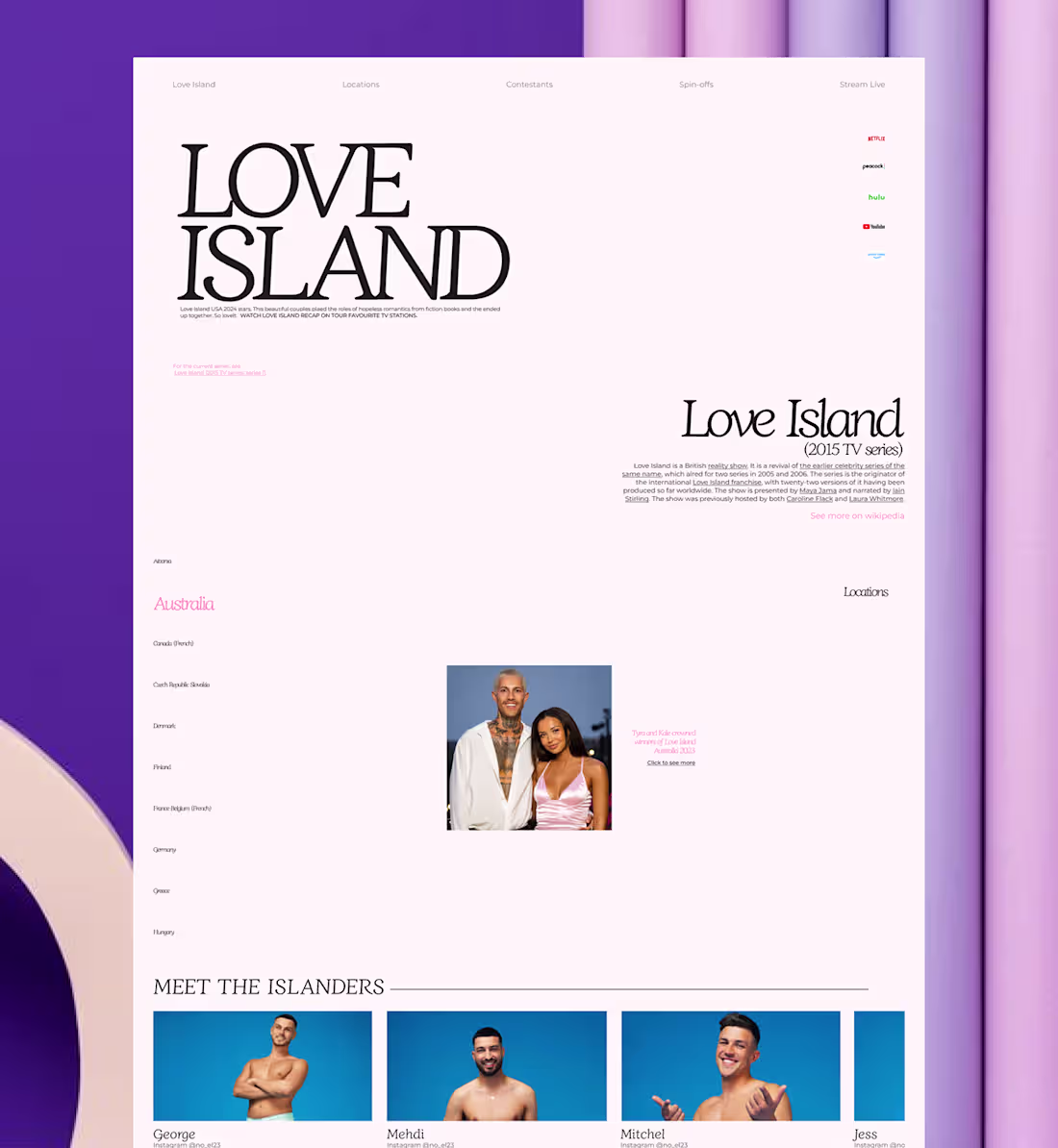 Cover image for Love Island tv show Website