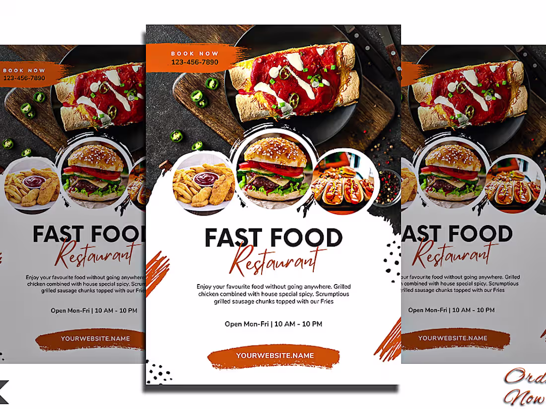Cover image for I will design creative food flyer, party flyer, corporate flyer,