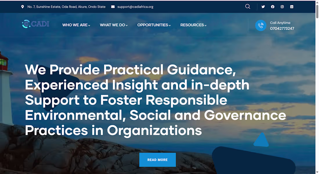 Cover image for Sustainability Advisory for CADI