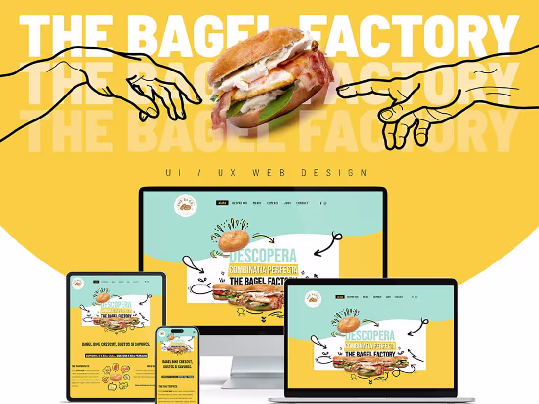 Cover image for THE BAGEL FACTORY: WEBSITE | UI/UX DESIGN :: Behance