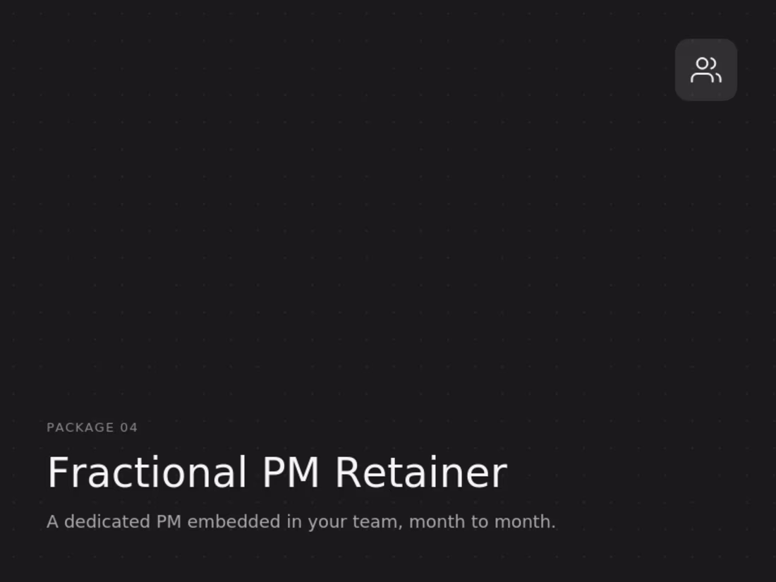 Cover image for Fractional PM Retainer