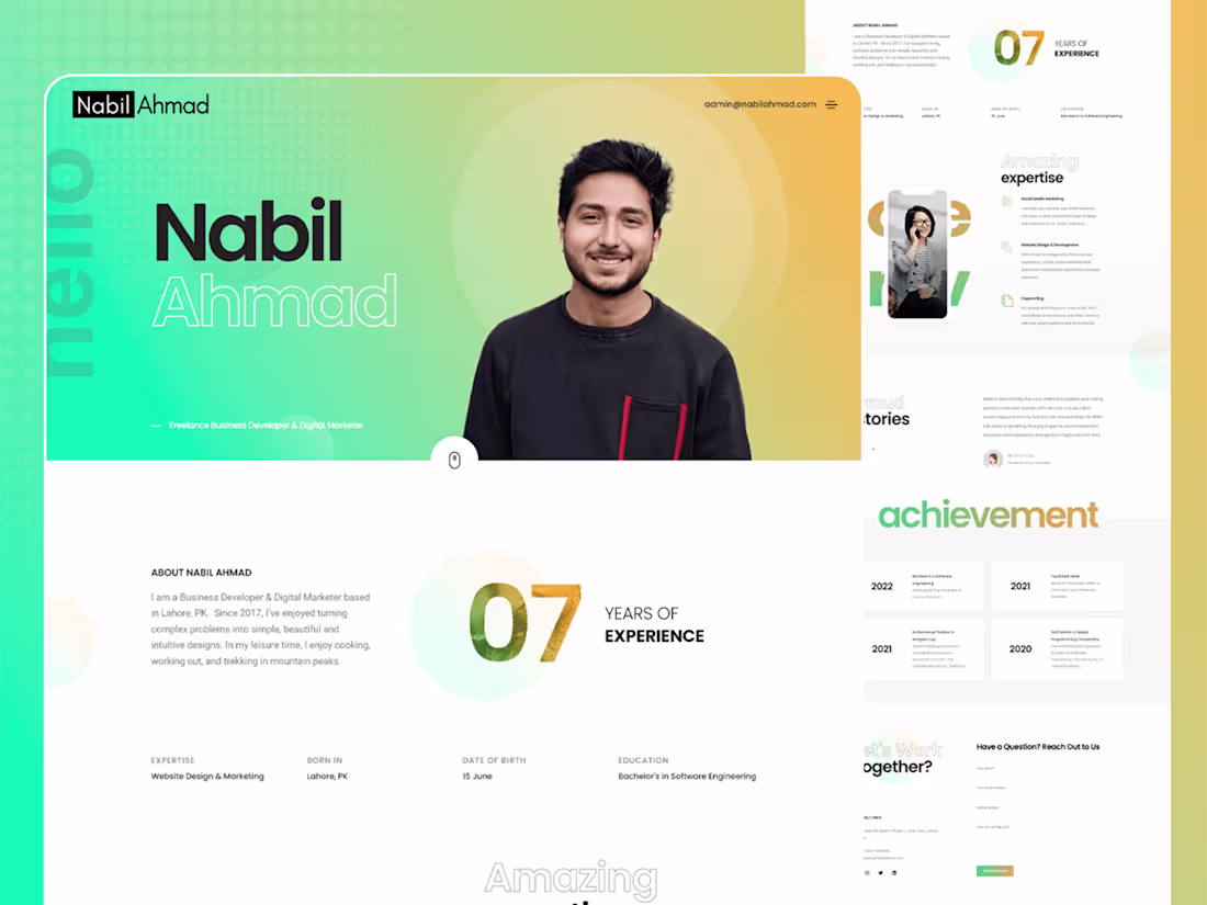 Cover image for Professional Portfolio & Resume Website Design