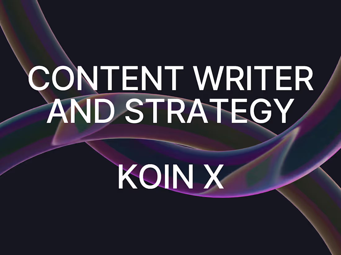 Cover image for Content Writing and Strategy for "Koin X"
