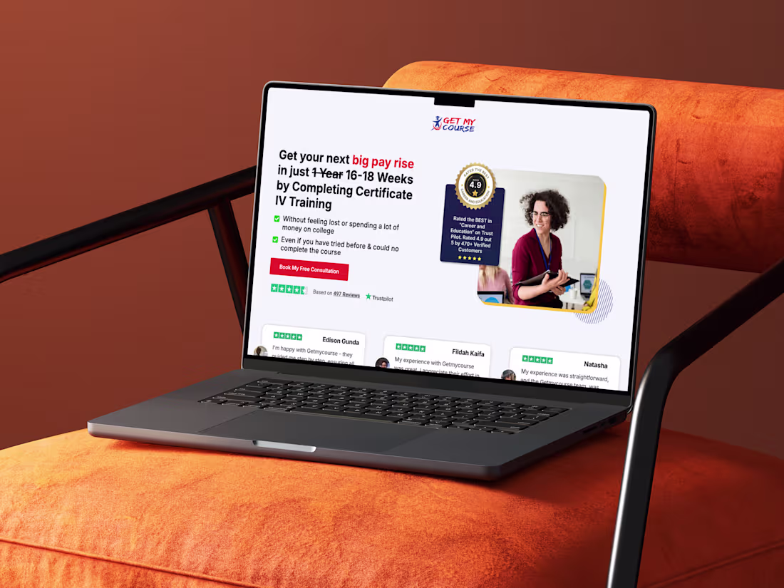 Cover image for GetMyCourse Blended Learning Landing Page Design