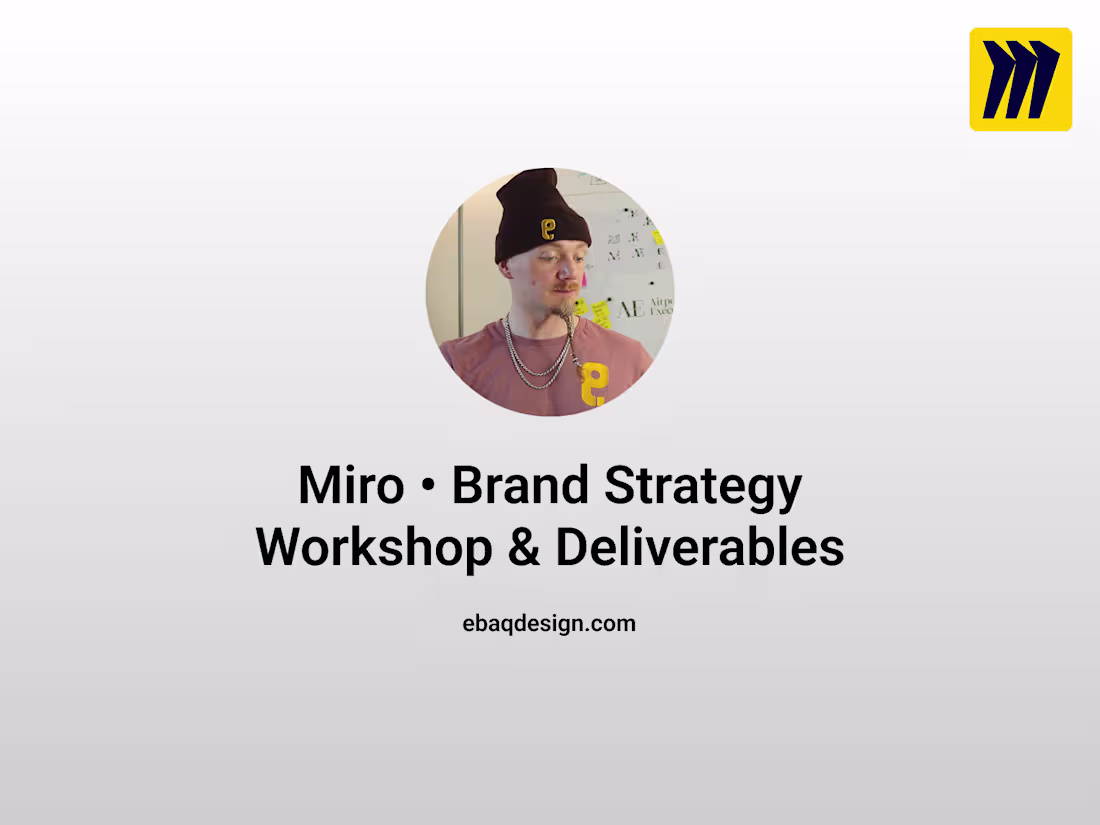 Cover image for Miro • Brand Strategy Workshop & Deliverables
