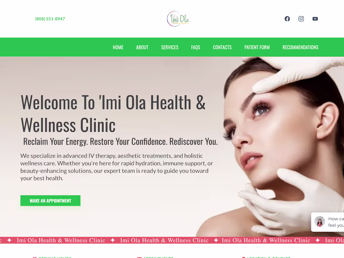 Cover image for Website Design For Health And Wellness Clinic