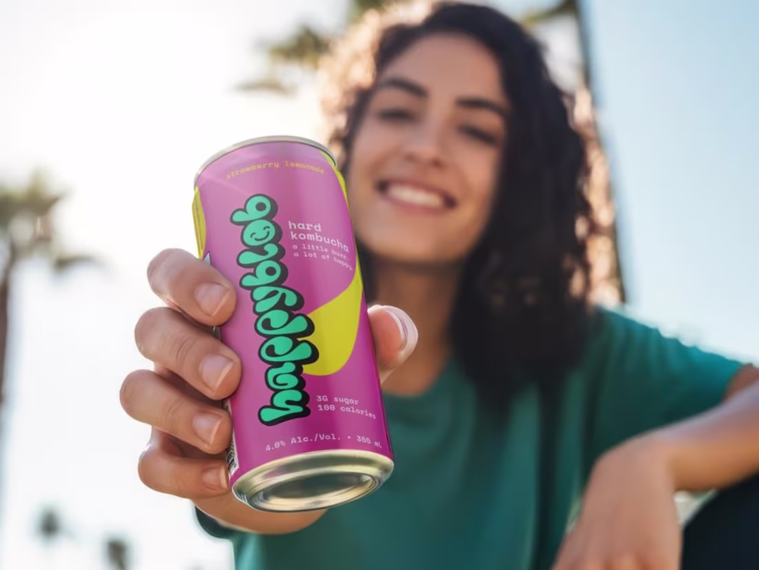 Cover image for Happyblob Hard Kombucha Branding & Packaging